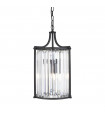 Suspension lanterne Victoria Verre,acier doux Noir mat 2 ampoules 47cm