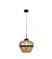 Meringue pendant Glass, mild steel Black, champagne 1 bulb 42cm