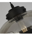 Meringue pendant Glass, mild steel Smoked Black 1 bulb 38cm