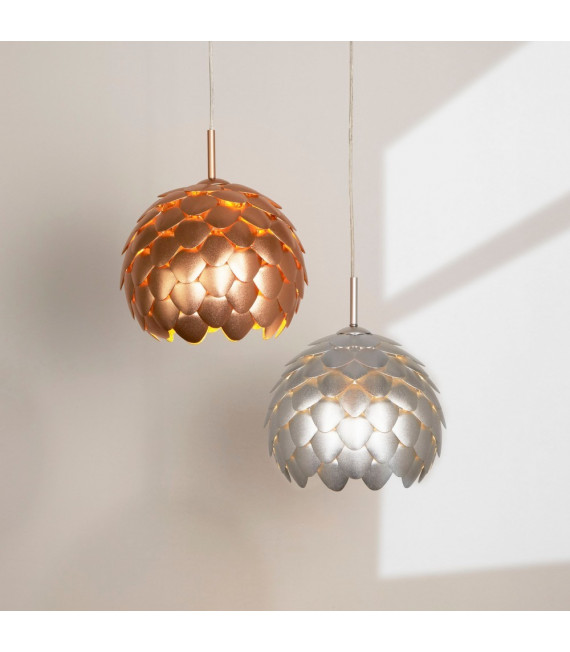 Artichoke pendant light Aluminum Metallic copper 1 bulb 35.5cm