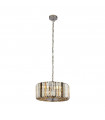 Suspension Chapeau Verre,acier doux Chrome,ambré,Transparent,fumé 3 ampoules 21cm