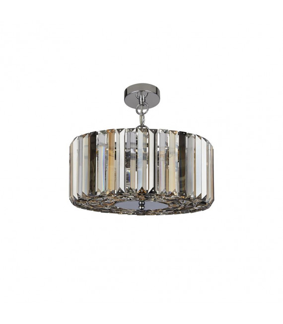 Lámpara colgante Glass Hat, acero cromado dulce, ámbar, transparente, ahumado 3 bombillas 21cm