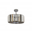 Suspension Chapeau Verre,acier doux Chrome,ambré,Transparent,fumé 3 ampoules 21cm