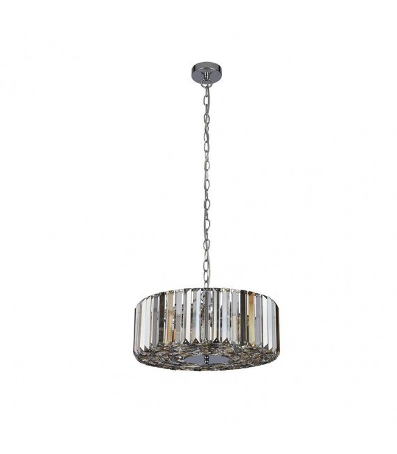 Suspension Chapeau Verre,acier doux Chrome,ambré,Transparent,fumé 4 ampoules 21cm