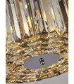 Glass Hat Pendant Light, Mild Chrome Steel, Amber, Transparent, Smoked 5 bulbs 21cm