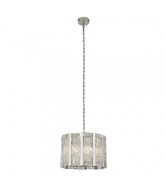 Ciondolo Alexandra Acciaio dolce Argento satinato 5 lampadine 29cm