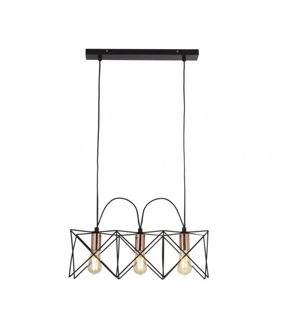 Anthea pendant Mild steel Matt black 3 bulbs 21cm