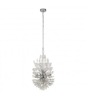 Peacock Pendelleuchte Glas, Stahl Chrom, Klar 14 Glühbirnen 64cm