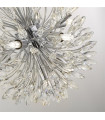 Peacock Pendant Glass, Mild Steel Chrome, Clear 14 bulbs 64cm