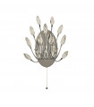 Peacock designer wall lamp 2 bulbs Glass, mild steel Chrome, Clear