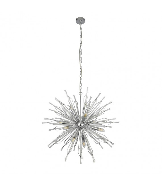 Colgante Starburst Acrílico, acero dulce cromado, transparente 10 bombillas 74cm