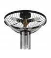 Plafonnier Design Baguette Acrylique,acier doux Noir,laiton,Transparent 3 ampoules 27cm