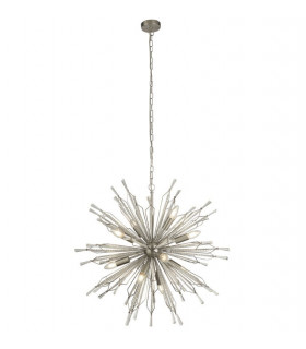 Suspension Starburst Acier doux Chrome 8 ampoules 56cm