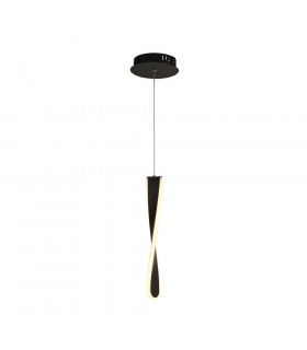 Design-Pendelleuchte Paddle Baustahl Schwarz matt 1 flammig 39cm
