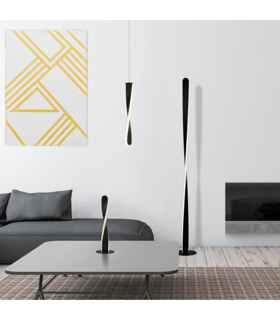 Design-Pendelleuchte Paddle Baustahl Schwarz matt 1 flammig 39cm