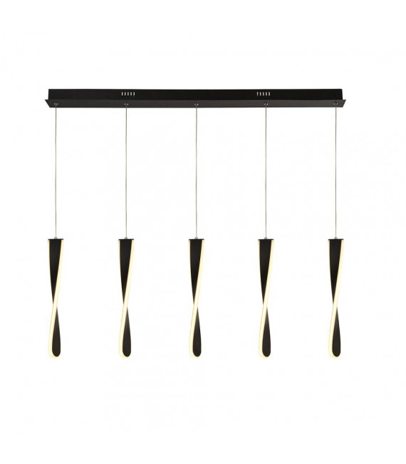 Paddle Sospensione in alluminio nero opaco 5 lampadine 39cm