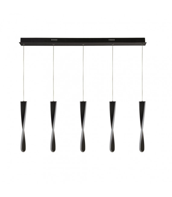 Paddle Aluminum pendant matt black 5 bulbs 39cm