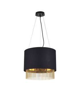 Fringe Steel pendant matt black 3 bulbs 34cm