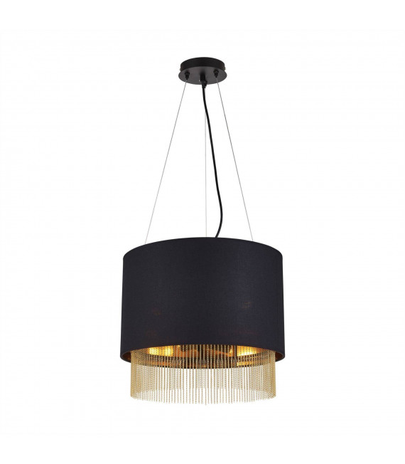 Fringe Steel pendant matt black 3 bulbs 34cm