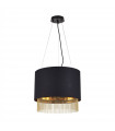 Suspension Fringe Acier Noir mat 3 ampoules 34cm