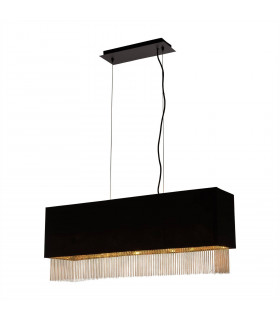 Fringe Steel pendant matt black 4 bulbs 32cm