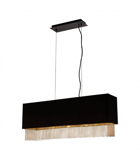 Fringe Steel colgante negro mate 4 bombillas 32cm