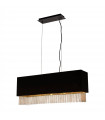 Suspension Fringe Acier Noir mat 4 ampoules 32cm