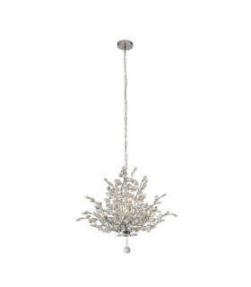 Lampada a sospensione Bouquet Vetro, acciaio dolce Cromo, Trasparente 7 lampadine 58cm