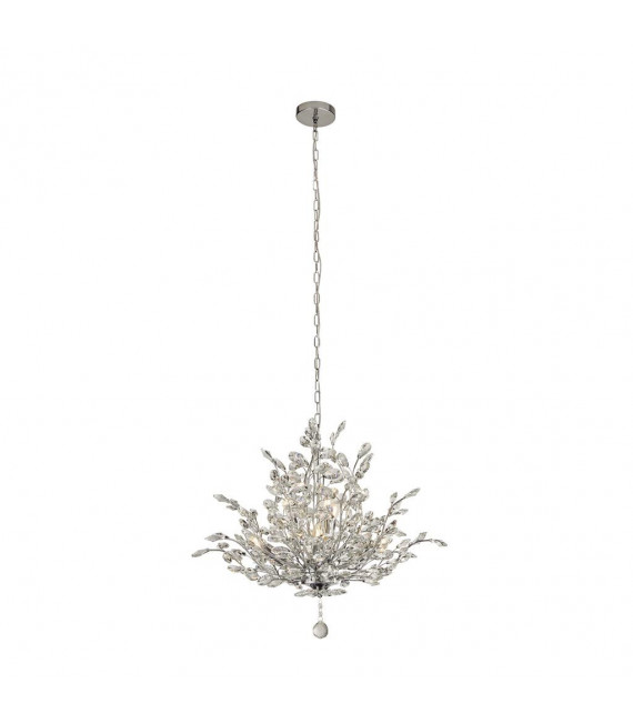 Lampada a sospensione Bouquet Vetro, acciaio dolce Cromo, Trasparente 7 lampadine 58cm