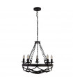 Suspension Cartwheel Acier doux Noir mat 5 ampoules 52cm