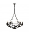 Suspension Cartwheel Acier doux Noir mat 8 ampoules 72cm