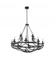 Suspension Cartwheel Acier doux Noir 12 ampoules 46cm