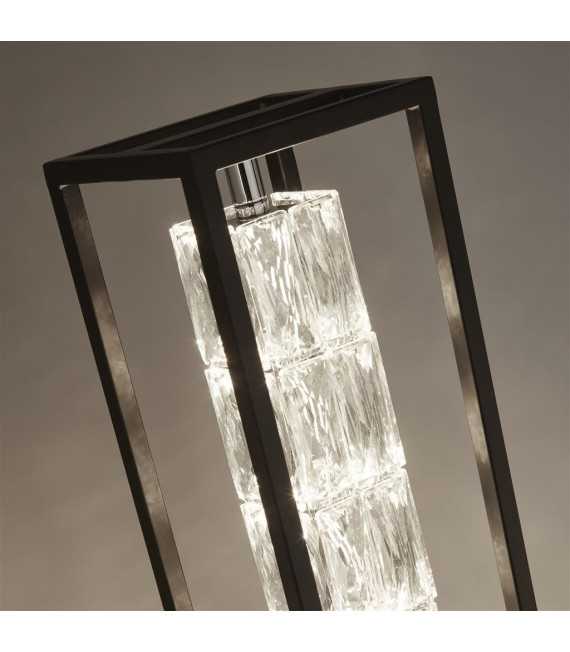 Lámpara elevadora de diseño Vidrio, acero inoxidable, acero dulce Cromo, Negro mate, Transparente
