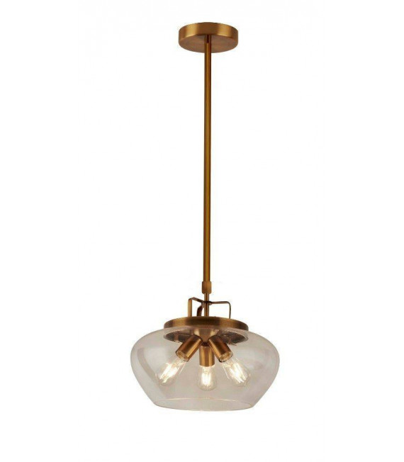 Suspension Boule Acier Bronze 3 ampoules 85,5cm