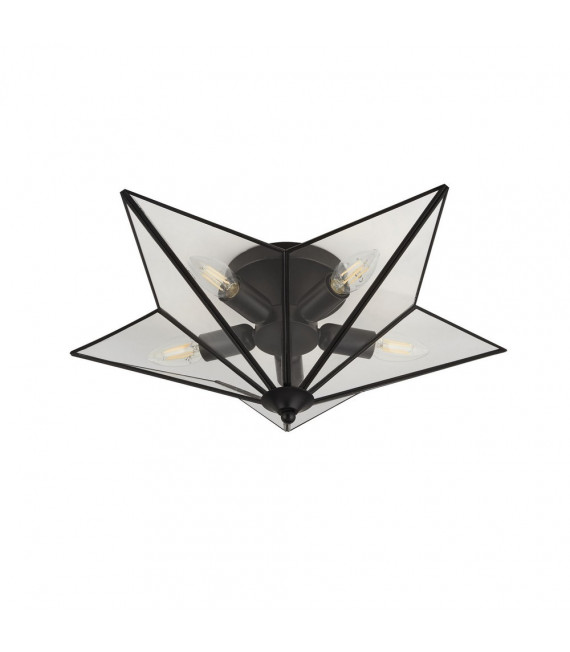 Star Deckenleuchte Stahl Schwarz 5 flammig 18cm