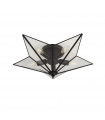 Star ceiling light Mild steel Black 5 bulbs 18cm