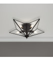 Star ceiling light Mild steel Black 5 bulbs 18cm