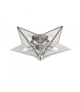 Plafonnier Star Acier doux Chrome 5 ampoules 18cm