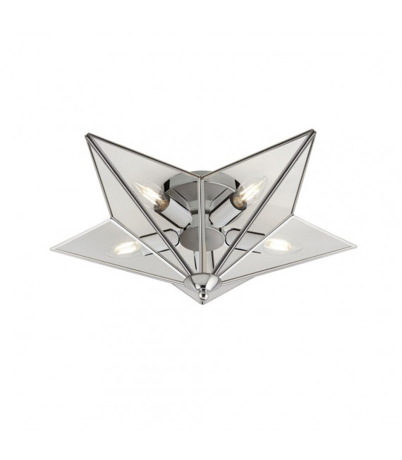 Plafoniera Star Acciaio dolce Cromo 5 lampadine 18cm