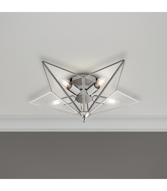 Ceiling light Star Mild steel Chrome 5 bulbs 18cm