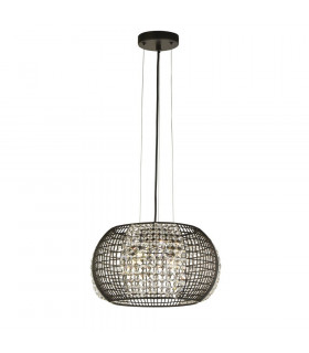 Lámpara colgante Cage Acero dulce Negro mate 4 bombillas 22cm
