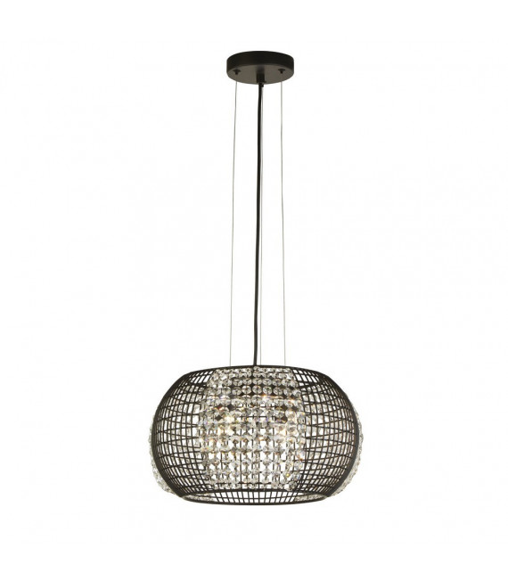 Cage pendant light Mild steel Matt black 4 bulbs 22cm