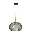 Suspension Cage Acier doux Noir mat 4 ampoules 22cm