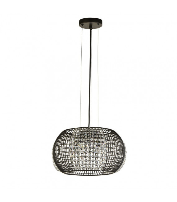 Suspension Cage Acier doux Noir mat 4 ampoules 22cm
