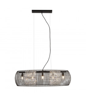 Cage Pendelleuchte Baustahl Mattschwarz 5 flammig 22cm