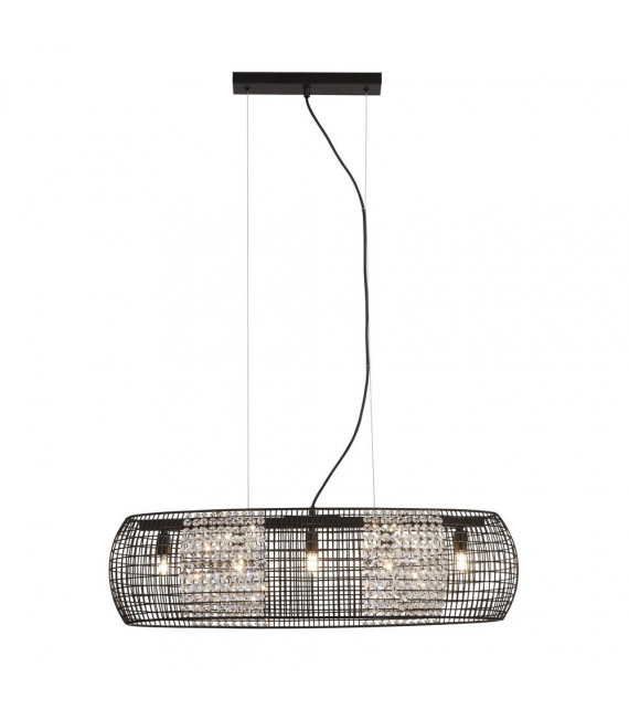 Cage pendant light Mild steel Matt black 5 bulbs 22cm