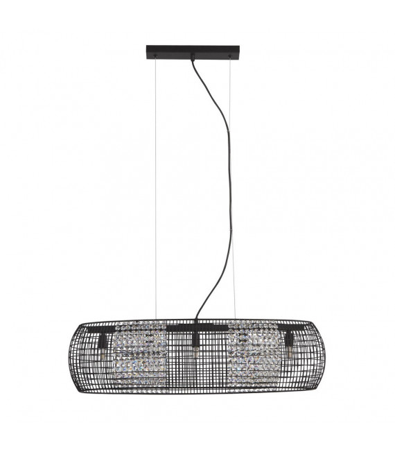 Suspension Cage Acier doux Noir mat 5 ampoules 22cm