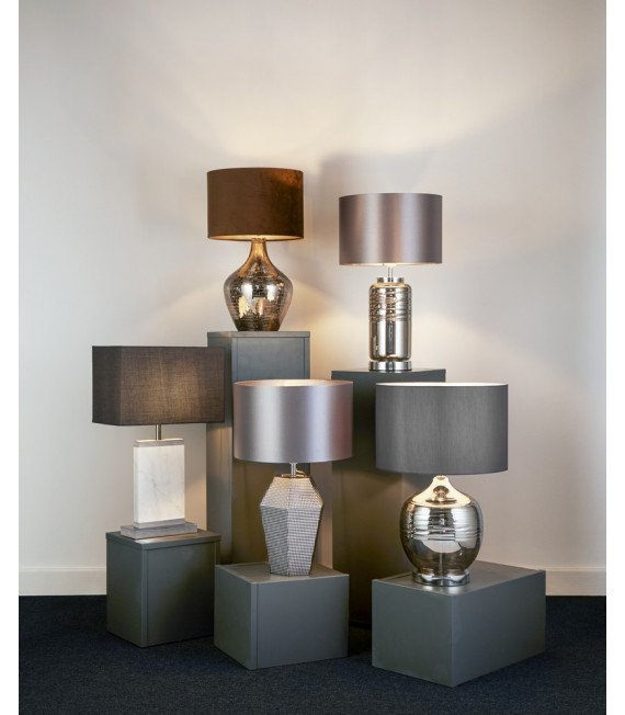 Table lamp Table Mild steel Satin nickel 1 bulb 55cm