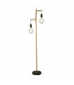 Floor lamp Woody 2 bulbs Wood, mild steel Black, natural wood