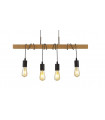 Woody pendant light Wood, mild steel Ash wood 4 bulbs 150cm